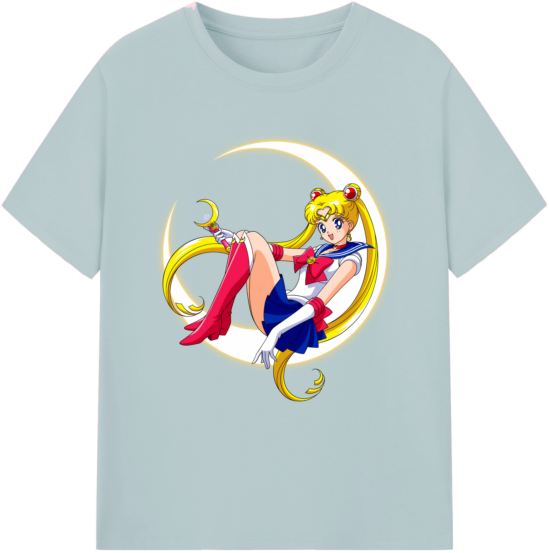 （画像用） 美少女戦士セーラームーン 月野 うさぎ つきの うさぎ Sailor Moon Tsukino Usagi 綿100％半袖Tシャツ（フロントプリント）
